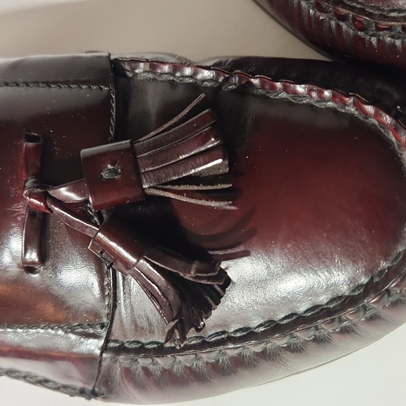 Cole Haan Burgandy Pinch Tassel Moc-Toe Loafers Size 10 - Picture 3 of 15